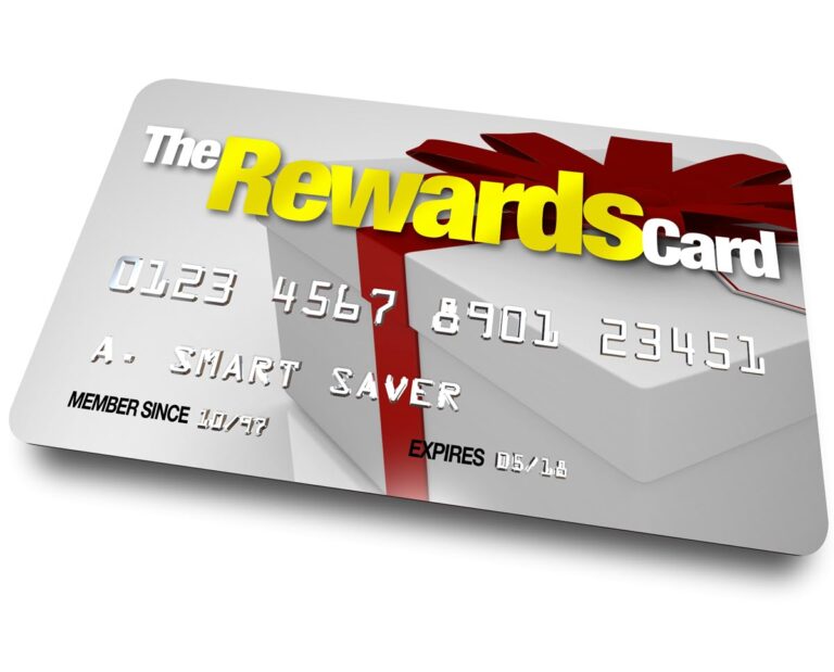 Gray gift box printed plastic rewards card.